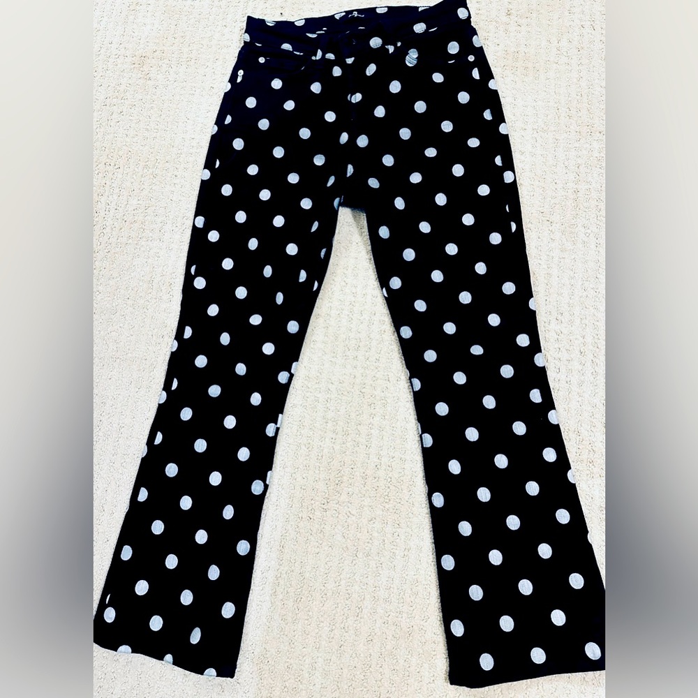 7 For All Mankind High-waist Slim Kick Polka Jeans